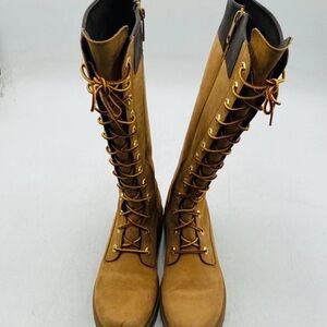 Tan Leather Timberland Knee-High Riding Boots